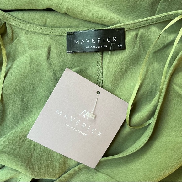 Maverick the Collection Sage Green Front tie blouse - Picture 2 of 6